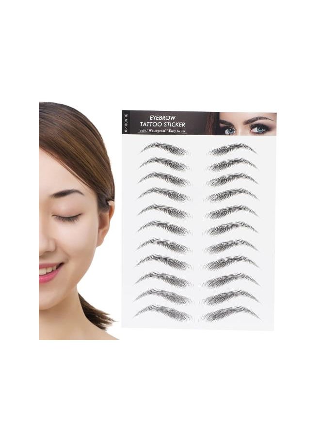 Generic - Eyebrow Tattoo Sticker, Hair-Like Authentic Eyebrows, Long Lasting Waterproof Natural False Eyebrows Makeup Sticker for Women Girls(BLACK-10) - Image 1
