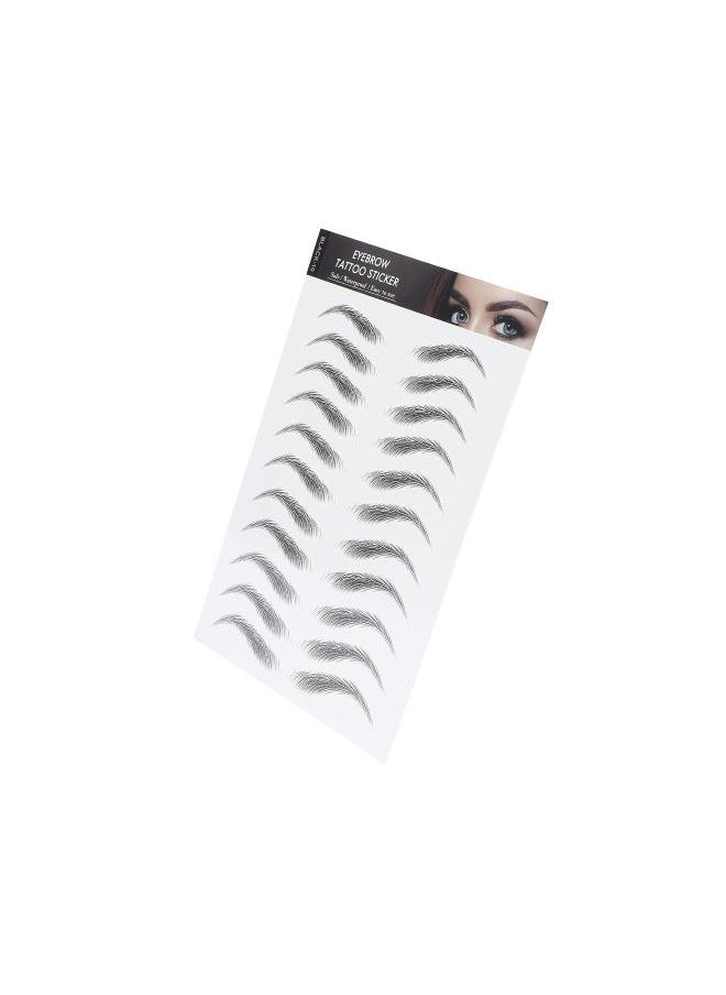 Generic - Eyebrow Tattoo Sticker, Hair-Like Authentic Eyebrows, Long Lasting Waterproof Natural False Eyebrows Makeup Sticker for Women Girls(BLACK-10) - Image 1
