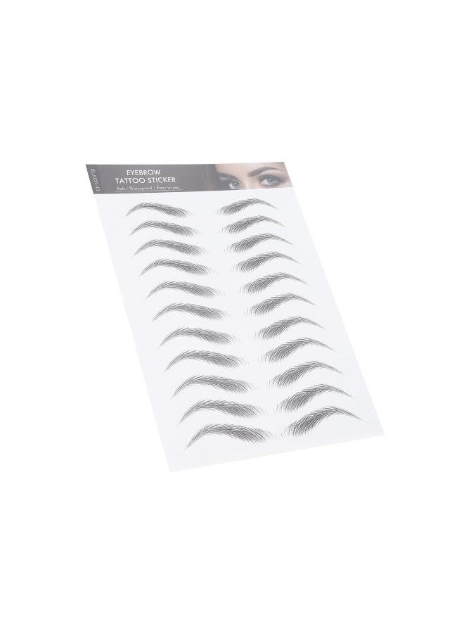 Generic - Eyebrow Tattoo Sticker, Hair-Like Authentic Eyebrows, Long Lasting Waterproof Natural False Eyebrows Makeup Sticker for Women Girls(BLACK-10) - Image 1