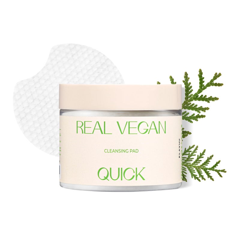 Klavuu REAL VEGAN QUICK CLEANSING PAD â€“ Gentle Makeup Remover, Deep Pore Cleansing, Soothing & Moisturizing Formula, Hypoallergenic, Ideal for Sensitive Skin â€“ 50counts - Image 1