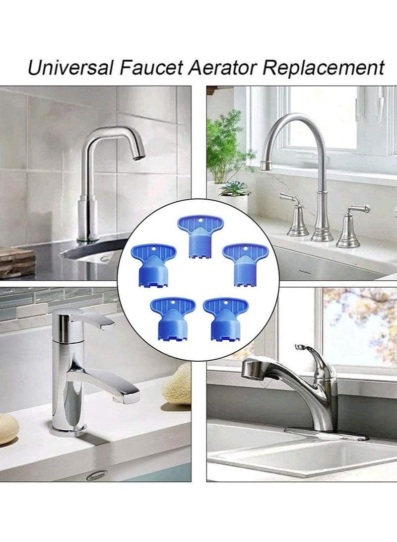 Oasisgalore 5pcs Blue 2.2GPM Faucet Aerator Key Set - Includes 5 Removal Wrench Tools  - Image 2