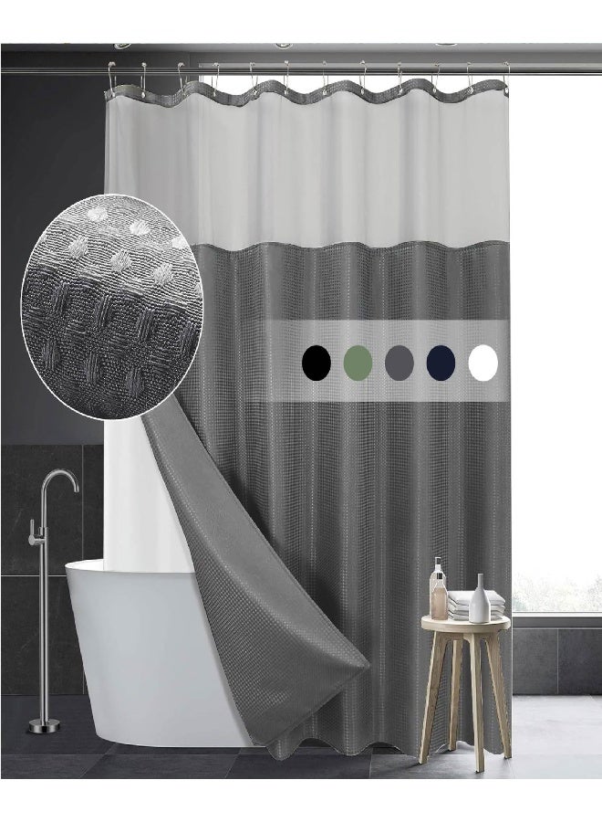 نيمي ستارة حمام شفافة من الوافل بحجم 151x182 سم (60x72 بوصة) ±2 سم - Image 2