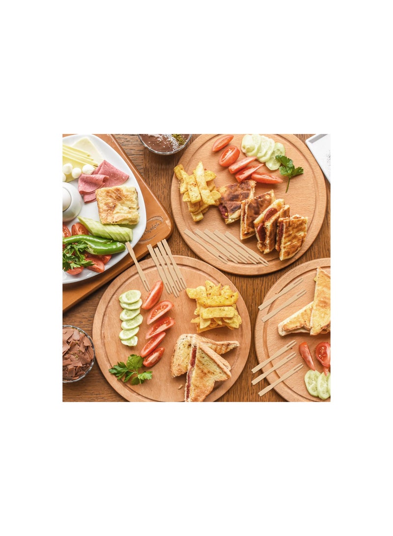 SYOSI شوكت خشب البامبو، شوكت بامبو طبيعية، شوكت صغيرة للاستخدام لمرة واحدة للمقبلات، شوكت مقبلات ذات طرف غير حاد لملحقات لوحة اللحوم، أسياخ صغيرة للاستخدام لمرة واحدة آمنة للأطفال لحفلات الفواكه (1000 قطعة) - Image 3