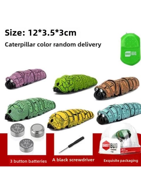 Cobra Trembles With Real Remote Control Caterpillar Reptile Insect Electric Cockroach Trick Toy-Color:Remote Control Version Of Caterpillar Color Optional_official Standard Configuration