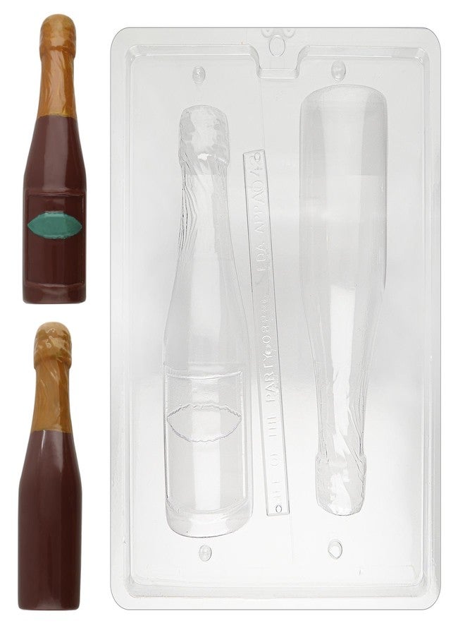 Cybrtrayd Life of the Party Large Champagne Bottle Chocolate Candy Mold in Sealed Protective Poly Bag Imprinted with Cybrtrayd Molding Instructions - Image 1