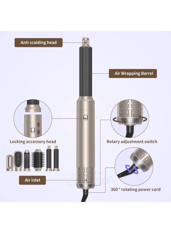 HUMJO 6-in-1 Noise-Reducing Styling Hair Dryer: All-in-One Blow Dryer, Curler, Straightener, and Hot Air Brush - Image 3