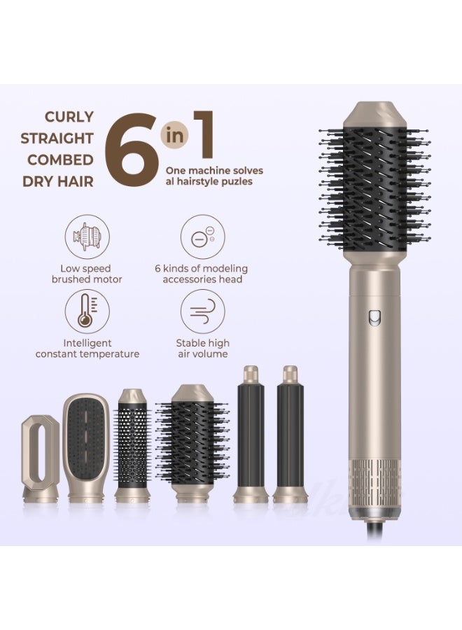 HUMJO 6-in-1 Noise-Reducing Styling Hair Dryer: All-in-One Blow Dryer, Curler, Straightener, and Hot Air Brush - Image 2
