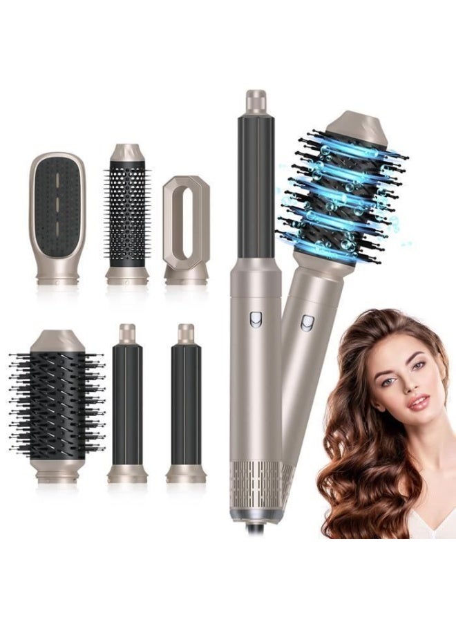 HUMJO 6-in-1 Noise-Reducing Styling Hair Dryer: All-in-One Blow Dryer, Curler, Straightener, and Hot Air Brush - Image 1