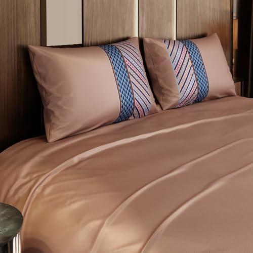 Stoa Paris 300TC UltraSatin Super Size 3 Piece Bedding Set, 274cm x 274cm Ideal for King & Double Bed, Gentle on Skin & Hair, Fade & Wrinkle Resistant, Quick Dry, Versailles - Champagne - Image 4