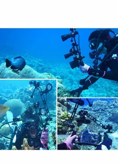 Y&D 4pcs 1'' Ball Clamp Mount, Aluminum Standard Long Clip Adapter Bracket Holder for Action Sports Camera Underwater Housing Diving Light Arm Connected Accessories  - Image 3