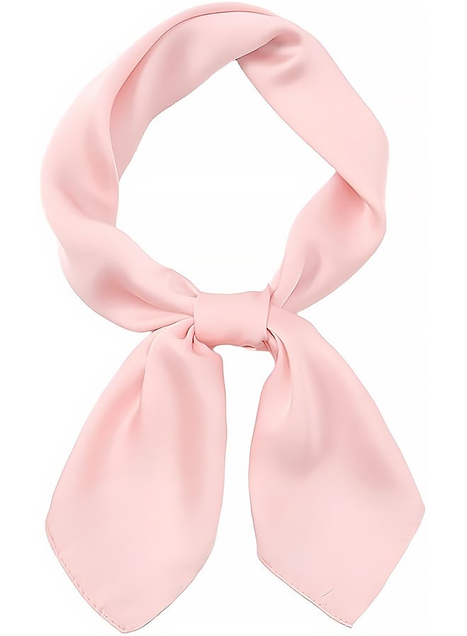 Women's Square Satin Scarf ,Bandanas Solid ,Emulation Silk ,Handbag Hair, Ribbons Necktie, Costume Accessory(70cm，pink) - Image 1
