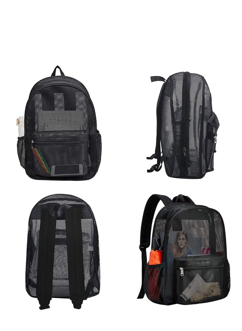 Excefore Heavy Duty Mesh Backpack - Ideal for Beach, Swimming, Outdoor Sports - Top-Rated Semi-Transparent Student Backpack - Image 5