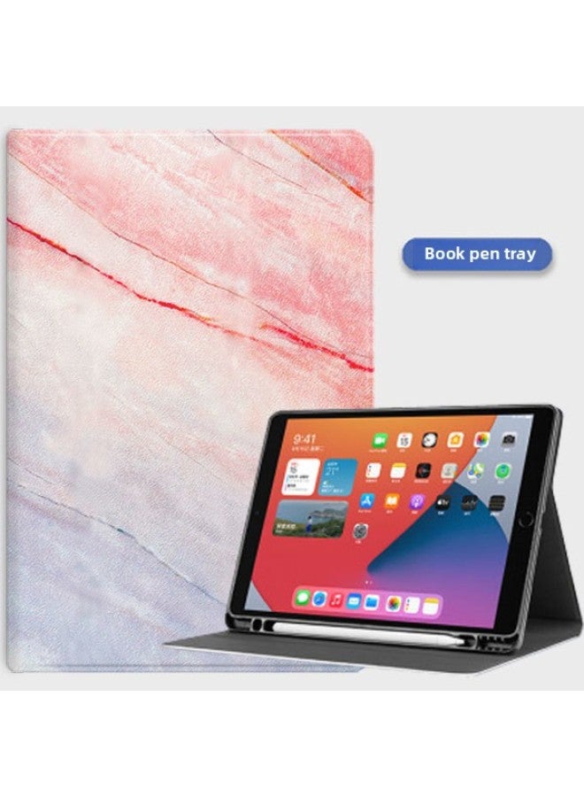 Marble Suitable For 2022 IPad 10th Generation Flat Protective Cover Mini5 Silicone 9.7 Inch All-inclusive Air4-Color:Pink Marble 【Pen Slot】】-Applicable Model:air1/2/17/18 9.7