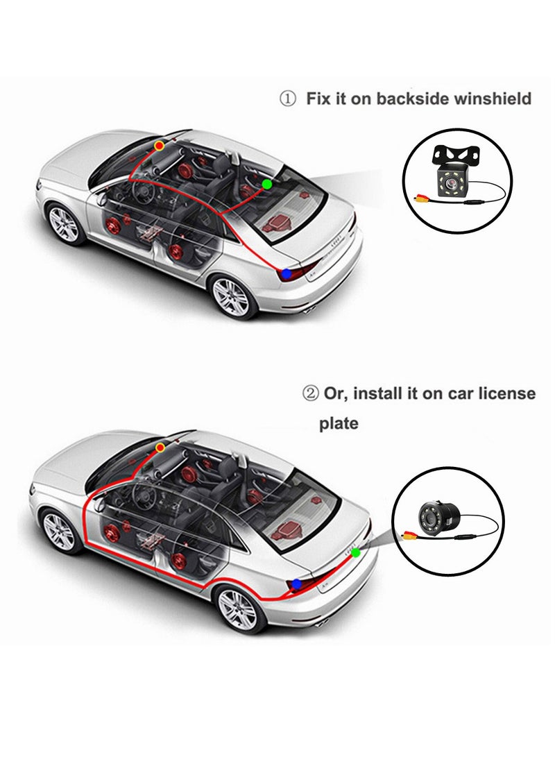 AROAQ Car Backup Camera, Ip68 Waterproof Great Night Vision, Hd Reversing Camera With Light, Reverse Auto Back Up Car Camera For All Vehicles, (Semicircle) - Image 4