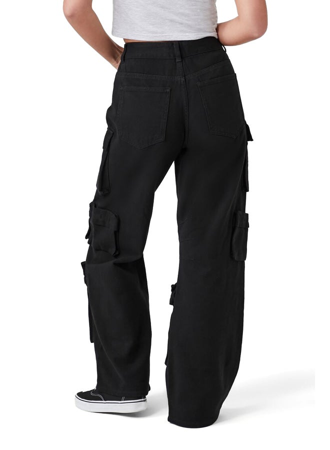 FOREVER 21 Twill Wide-Leg Cargo Pants - Image 4