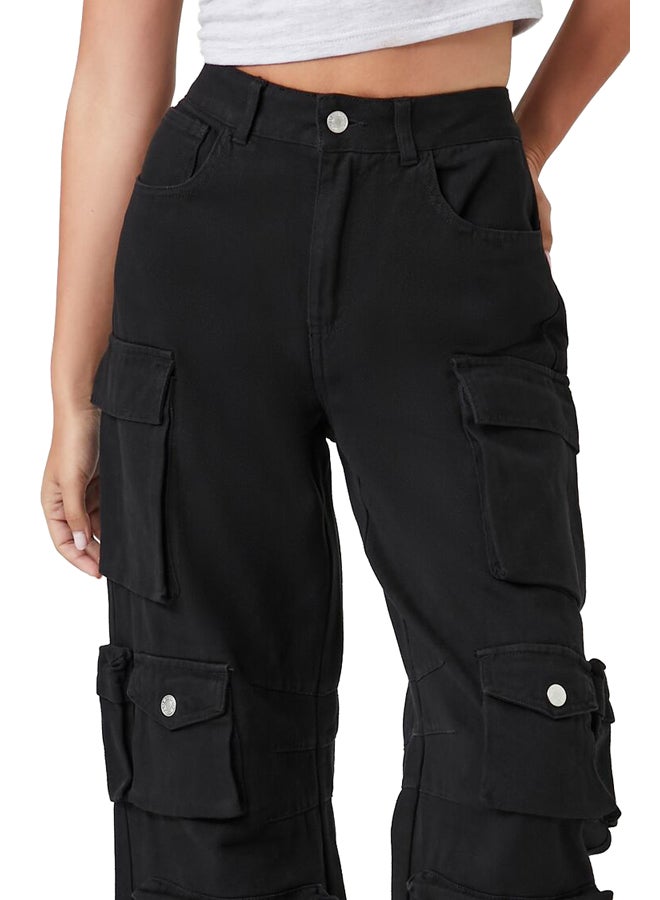 FOREVER 21 Twill Wide-Leg Cargo Pants - Image 5