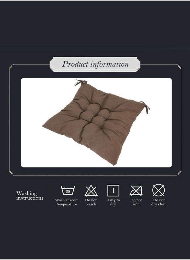 Aikenn Chair Pads Seat Cushion with Ties Square Floor Chair Seat Pads Solid Thicken Comfortable Tufted Seat Cushion Reading Cushion Pad (Coffee)  - Image 5