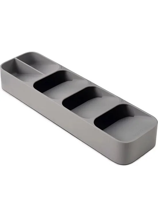 DECOBELLA Drawer Cutlery Holder with 5 Compartments - Light Gray