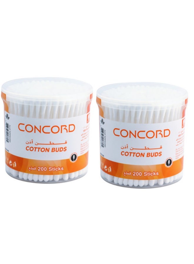 concord Pure and Soft Cotton buds -Orange-400 pieces (200 pcs * 2 box) - Image 2