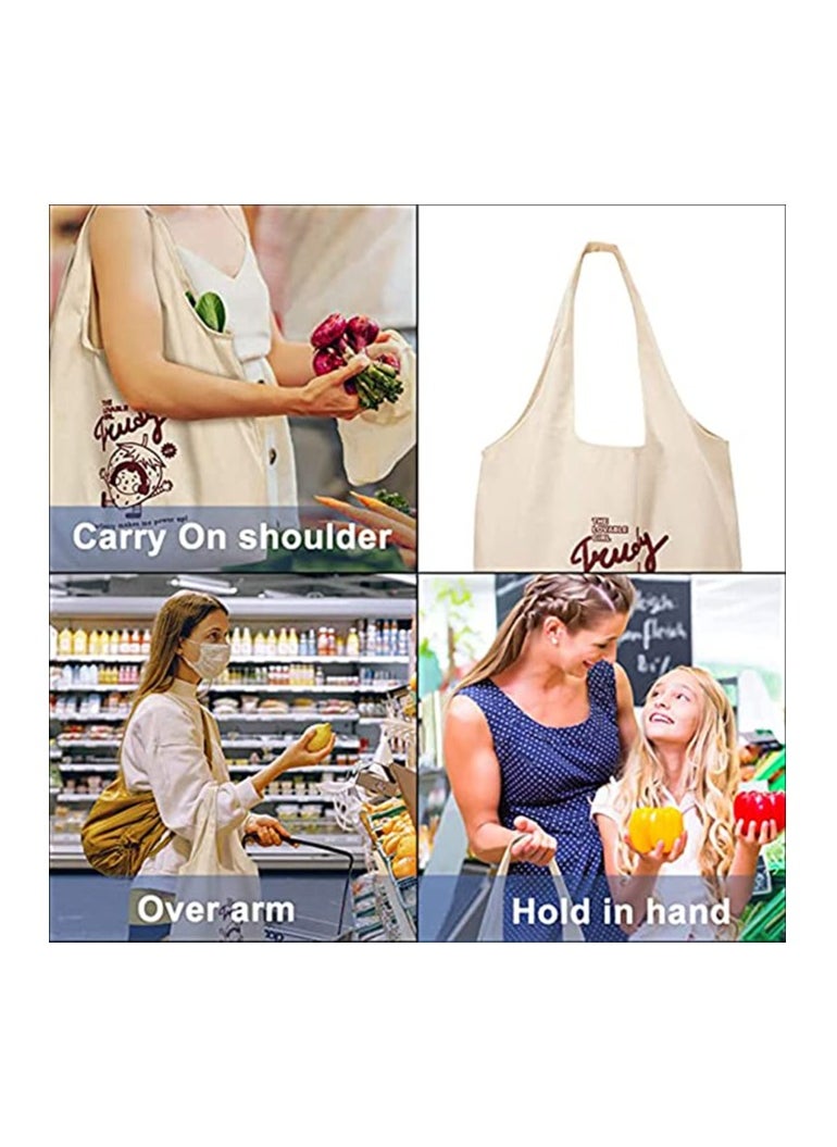 SYOSI - Canvas Tote Bags, with Inner Pocket Reusable Grocery Bags Bulk Reusable Shopping Bags Large Capacity Machine Washable - Image 1