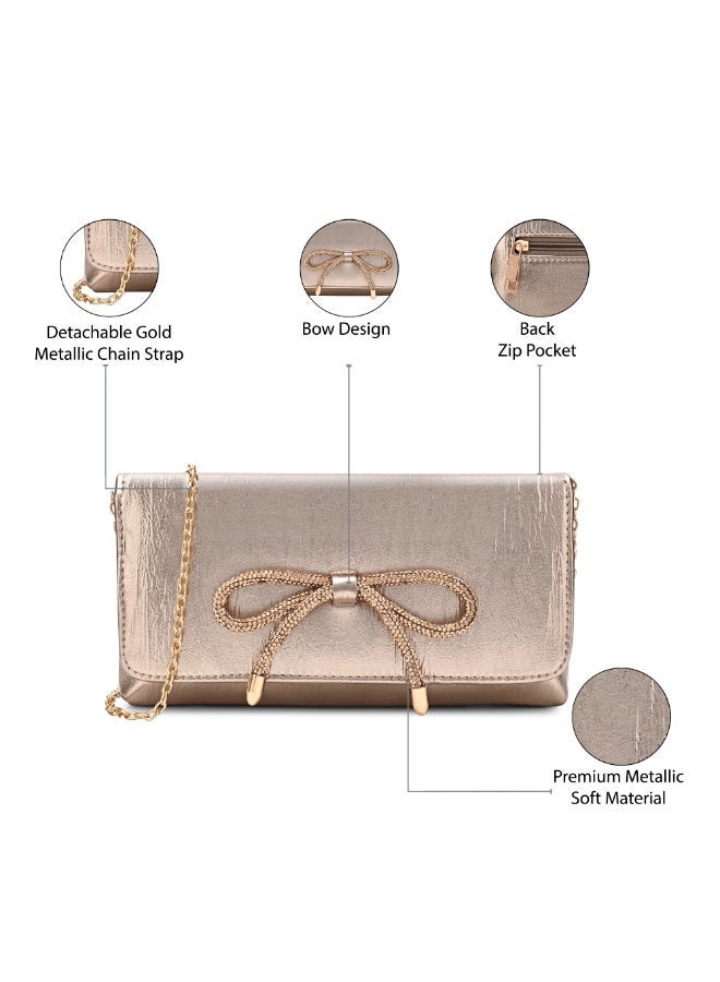 Lavie Crush Bow Women's Emvelope Clutch (Rose Gold) - Image 3