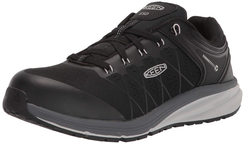 أحذية العمل KEEN Utility للرجال Vista Energy منخفضة الارتفاع بأصابع مركبة ESD لون فابور بلاك 75
