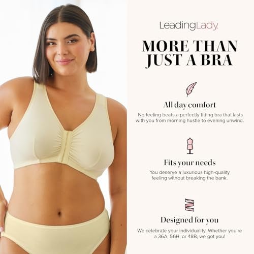 Leading Lady Women's Cotton Front-Closure Leisure Bra Bra - Image 3