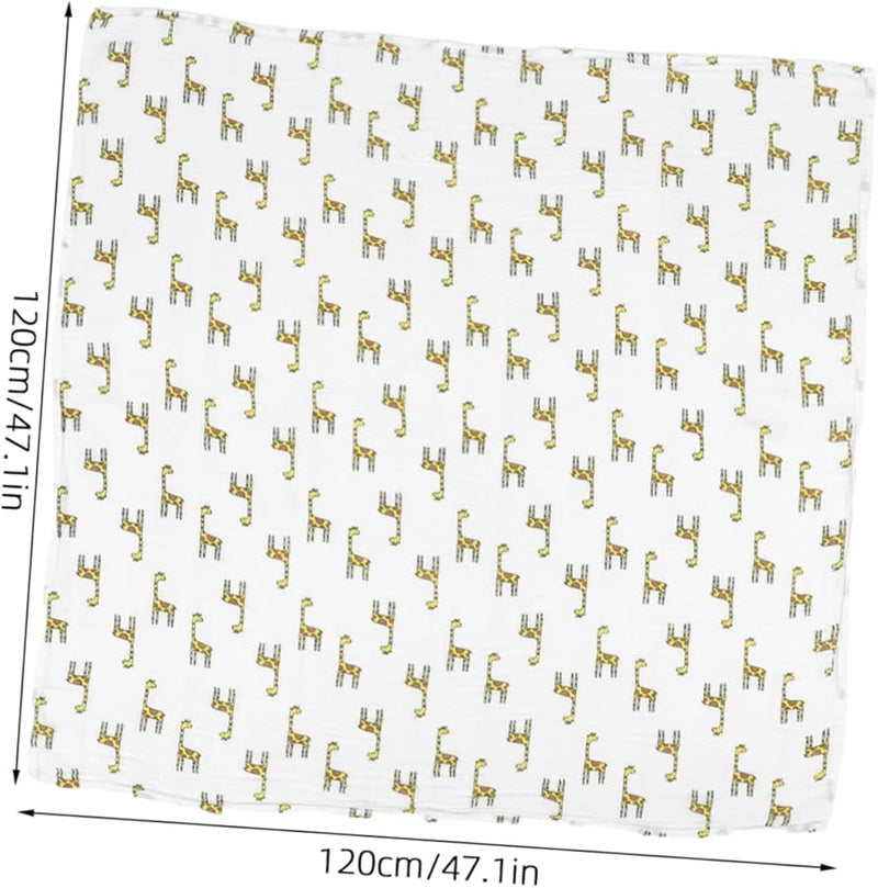Newborn Baby Giraffe Swaddle Blanket Soft Muslin Cotton Wrap Boys Girls - Image 3