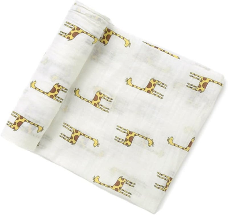 Newborn Baby Giraffe Swaddle Blanket Soft Muslin Cotton Wrap Boys Girls - Image 1