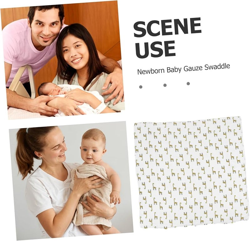 Newborn Baby Giraffe Swaddle Blanket Soft Muslin Cotton Wrap Boys Girls - Image 4