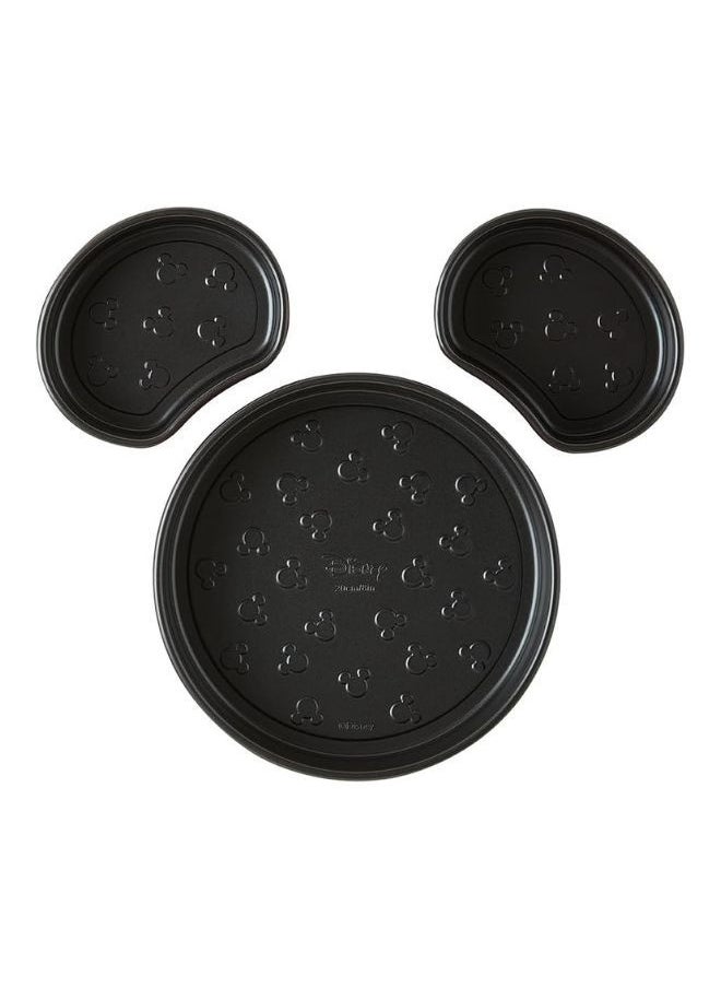 Prestige Prestige New Disney Bake with Mickey Mouse 3 Piece Mickey Head Cake Tins for Baking - Non Stick Cake Tin, Carbon Steel Bakeware, Red & Black  - Image 1