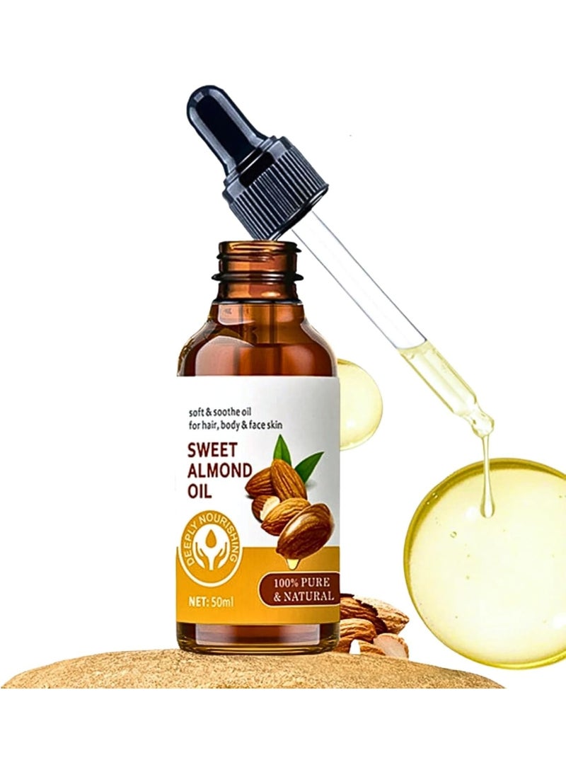 KASTWAVE KASTWAVE Sweet Almond Body Oil, 100% Natural Pure Moisturizing Oil, Promotes Healthy-Looking Skin, Body Massage Oil for Hair And Face Care, Travel Size  - Image 1