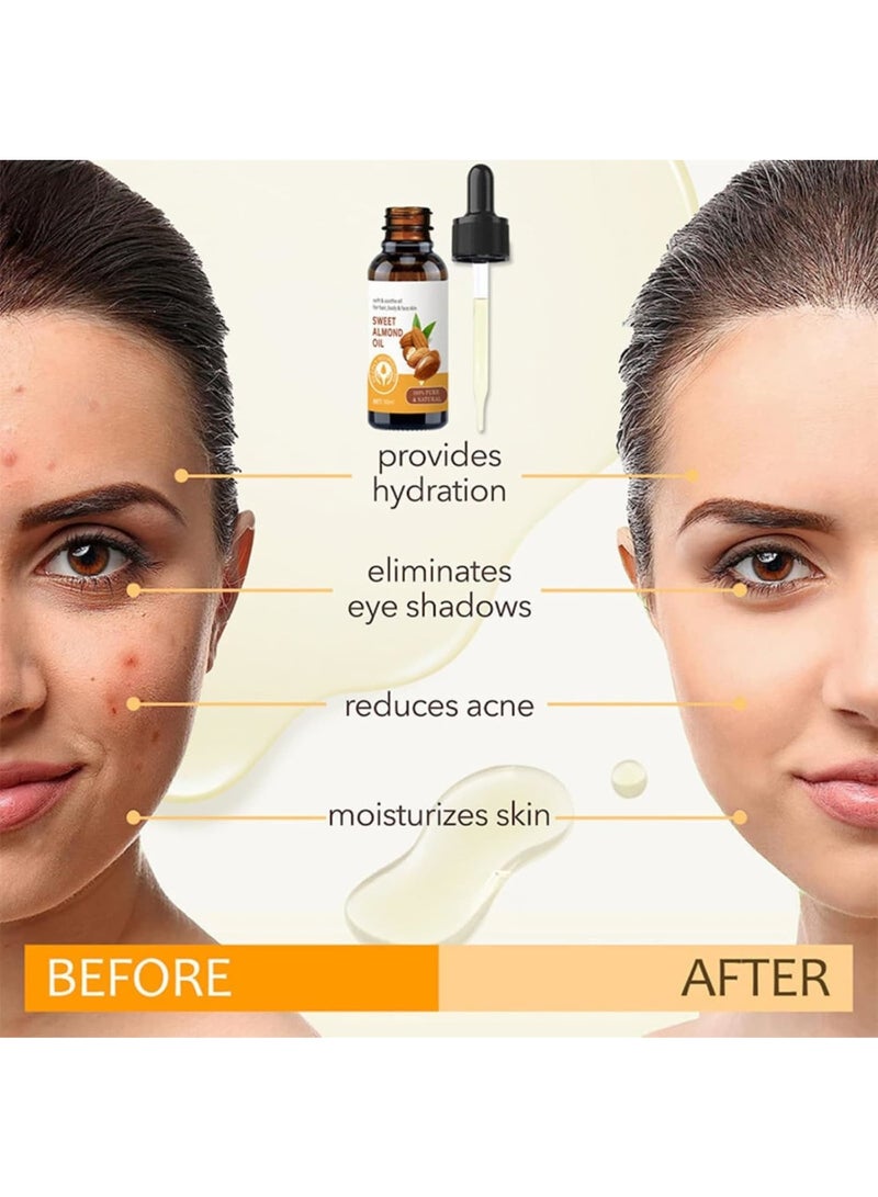 KASTWAVE KASTWAVE Sweet Almond Body Oil, 100% Natural Pure Moisturizing Oil, Promotes Healthy-Looking Skin, Body Massage Oil for Hair And Face Care, Travel Size  - Image 3