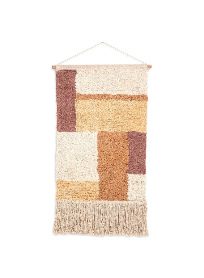 Crane Baby Safari Nursery Décor, Dyed Cotton Wall Hanging for Boys and Girls, Orange and Cream, 14" x 21" - Image 1