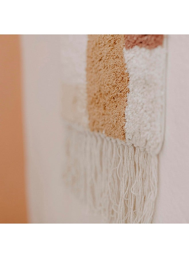 Crane Baby Safari Nursery Décor, Dyed Cotton Wall Hanging for Boys and Girls, Orange and Cream, 14" x 21" - Image 3