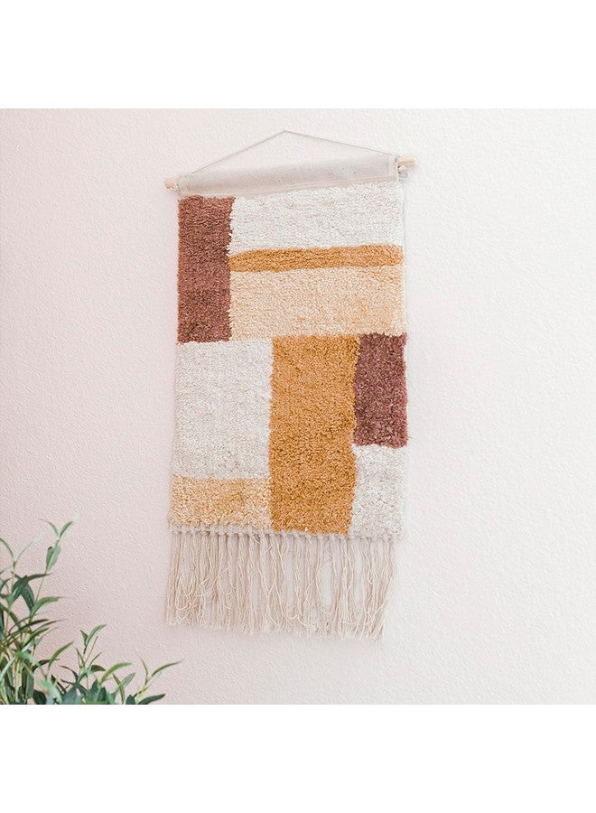 Crane Baby Safari Nursery Décor, Dyed Cotton Wall Hanging for Boys and Girls, Orange and Cream, 14" x 21" - Image 2