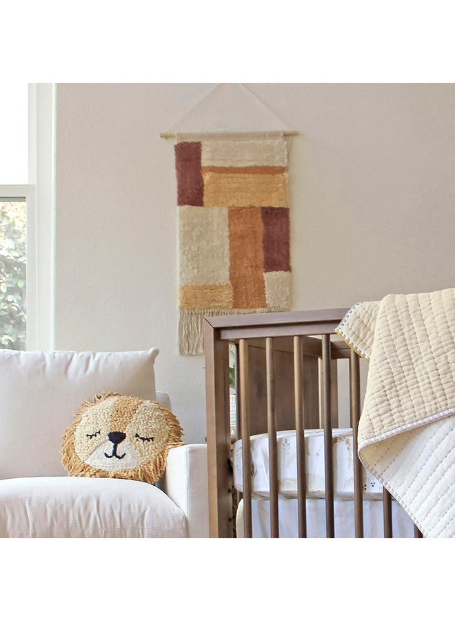 Crane Baby Safari Nursery Décor, Dyed Cotton Wall Hanging for Boys and Girls, Orange and Cream, 14" x 21" - Image 4