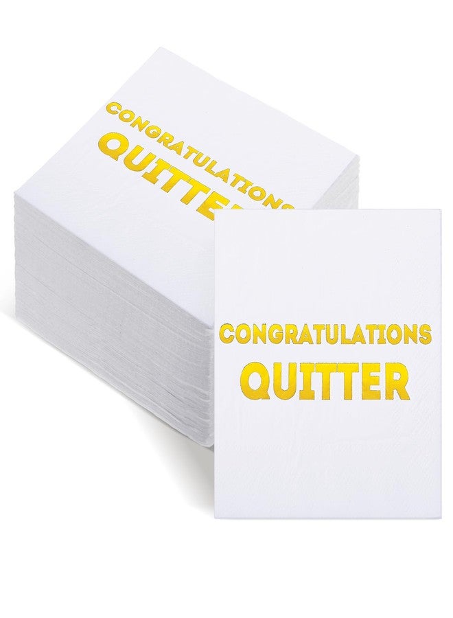 Watersay 100 Pack Congratulations Quitter Cocktail Napkins Farewell Going Away Retirement Party Decorations Supplies Coworkers Leaving Goodbye Military Army Good Luck Moving Celebration - Image 1