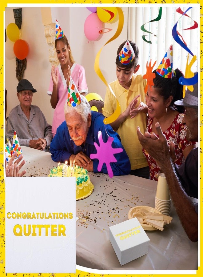 Watersay 100 Pack Congratulations Quitter Cocktail Napkins Farewell Going Away Retirement Party Decorations Supplies Coworkers Leaving Goodbye Military Army Good Luck Moving Celebration - Image 5