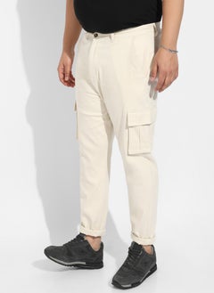 Instafab Plus Instafab Plus Men's Pale Yellow Cargo Trousers  - Image 3