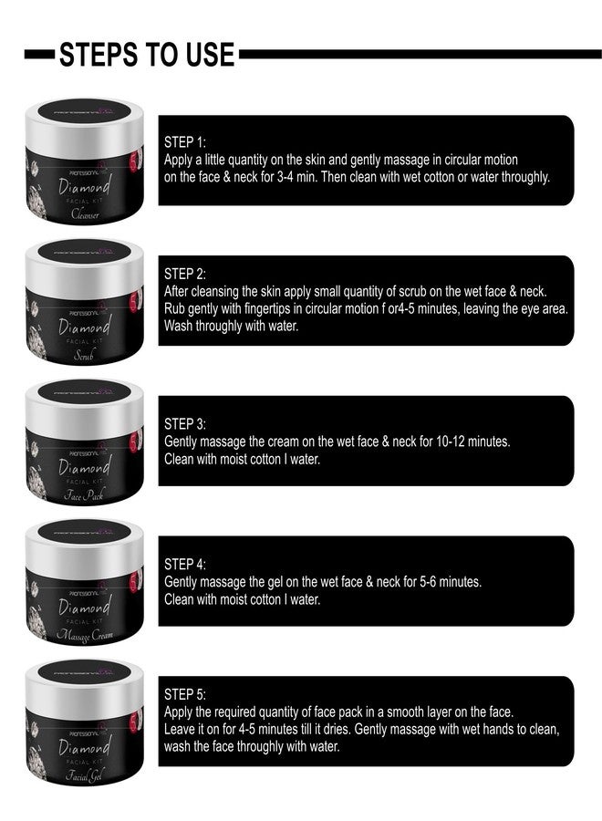 Professional Feel Diamond Facial Kit, all type of skin solution, unisex for fairness (diamond 250 gm) - Image 4