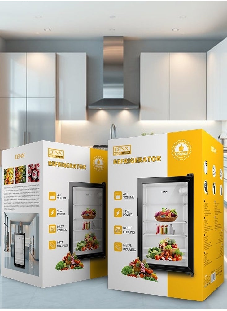 Denx 29L Beverage Refrigerator With Fixed Cooling System, Glass Door, Low Noise, Ultra Energy Saving - Image 2