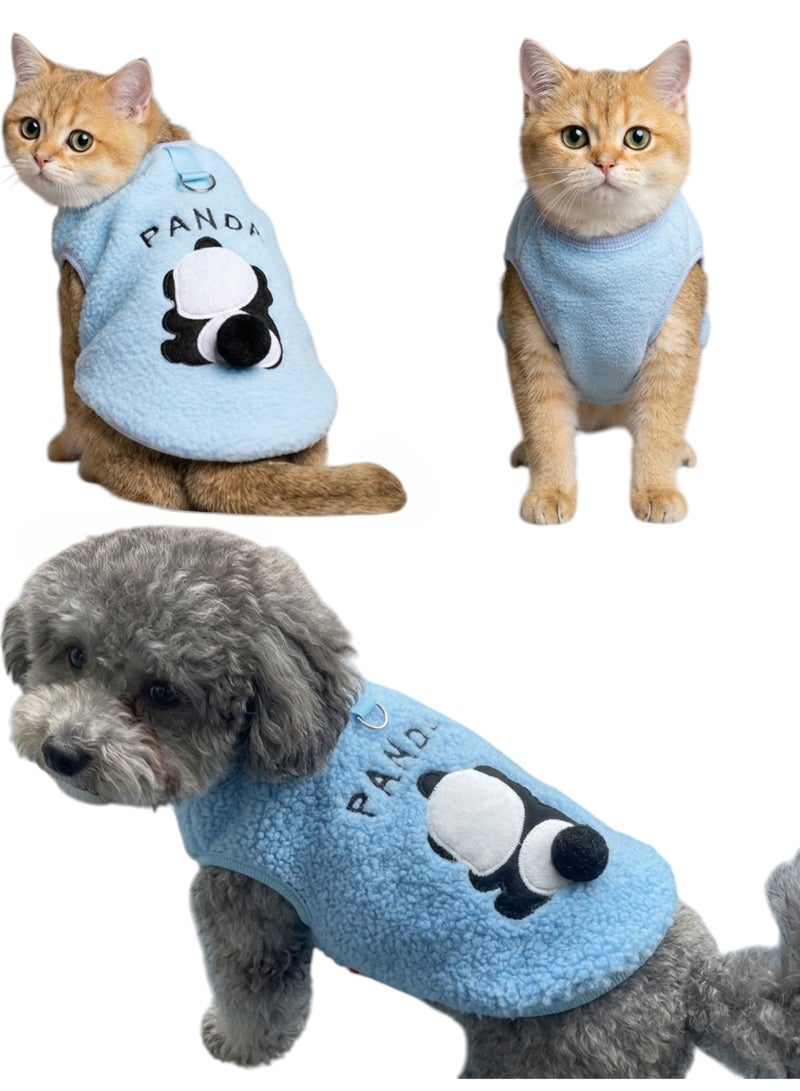 A.M Pet clothing for small and medium-sized dogs and cats, autumn and winter warm fleece-lined and thickened Teddy and Bichon Frise vests - Image 1