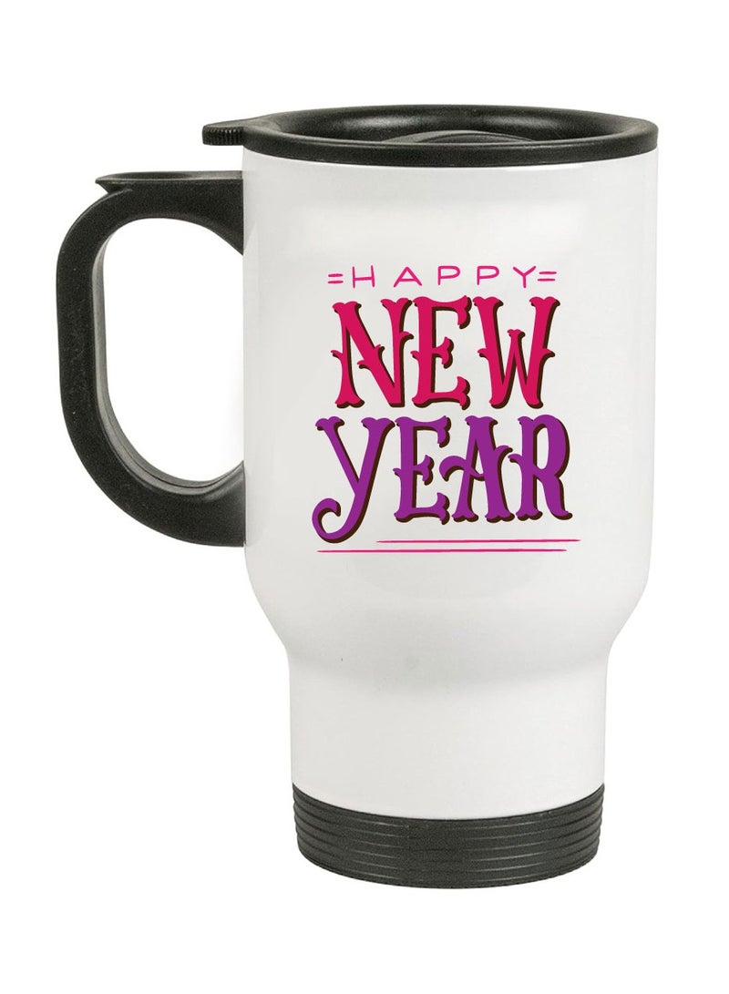 PRINTSHOP4ME Happy New Year Design Printed Travel Mug Suitable Gift for Family and Friends - New Year Theme - New year Decor - Gifts for Special person  - Image 1