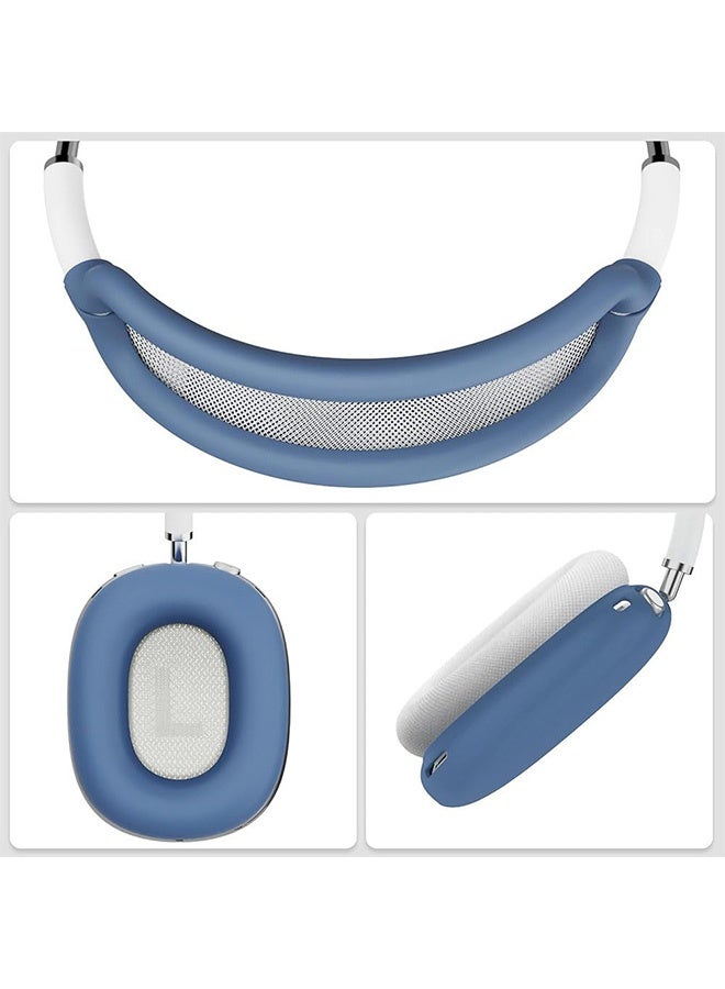 Peachjoy غطاء سيليكون لسماعات AirPods Max، غطاء وسادة أذن مضاد للخدش لسماعات AirPods Max، واقي جلد سيليكون ناعم لApple AirPods Max (أزرق داكن) - Image 3