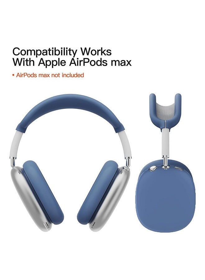 Peachjoy غطاء سيليكون لسماعات AirPods Max، غطاء وسادة أذن مضاد للخدش لسماعات AirPods Max، واقي جلد سيليكون ناعم لApple AirPods Max (أزرق داكن) - Image 5