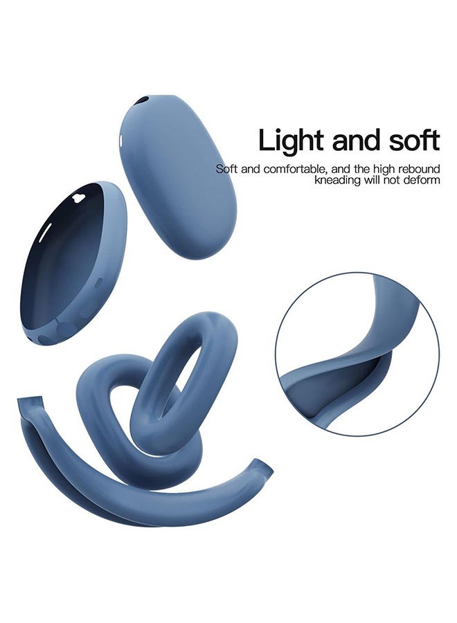 Peachjoy غطاء سيليكون لسماعات AirPods Max، غطاء وسادة أذن مضاد للخدش لسماعات AirPods Max، واقي جلد سيليكون ناعم لApple AirPods Max (أزرق داكن) - Image 4