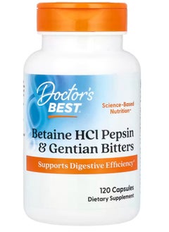 Doctor's BEST Betaine HCL Pepsin And Gentian Bitters - 120 Capsules  - Image 1