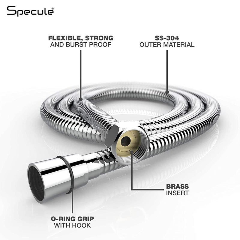 Specule PL-01 1 Meter SS-304 Grade High-Pressure Shower Hose Pipe | Flexible Jet Spray Tube for Health Faucet & Hand Shower | Rust-Resistant Chrome Finish | Leak-Proof & Durable Design - Image 5