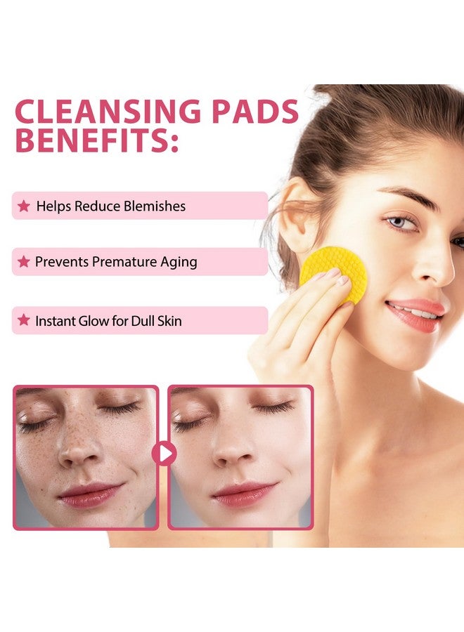 Turmeric Kojic Acid Cleansing Pads Turmeric Cleansing Pads For Dark Spots Compressed Facial Sponges For Cleansing And Exfoliating Turmeric Face Pads 80 Pieces Yellow